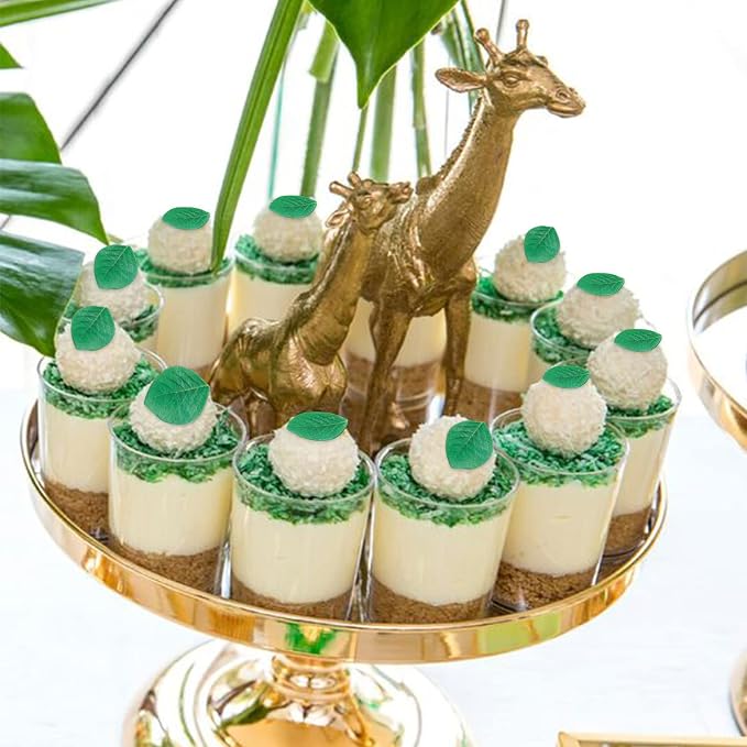 92pcs Edible Leaves Edible Green Cake Cupcake Toppers Edible Wafer Paper Leaf Cake Decoration for Hawaii Aloha Summer Theme Wedding Birthday Baby Shower Party