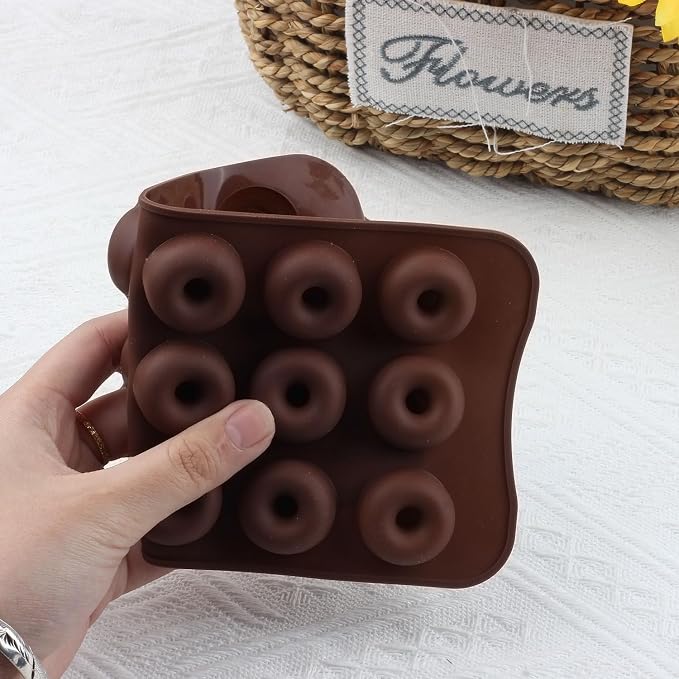 15 Cavity Donut Shaped Silicone Candy Molds For Chocolate Candy Set Of 2