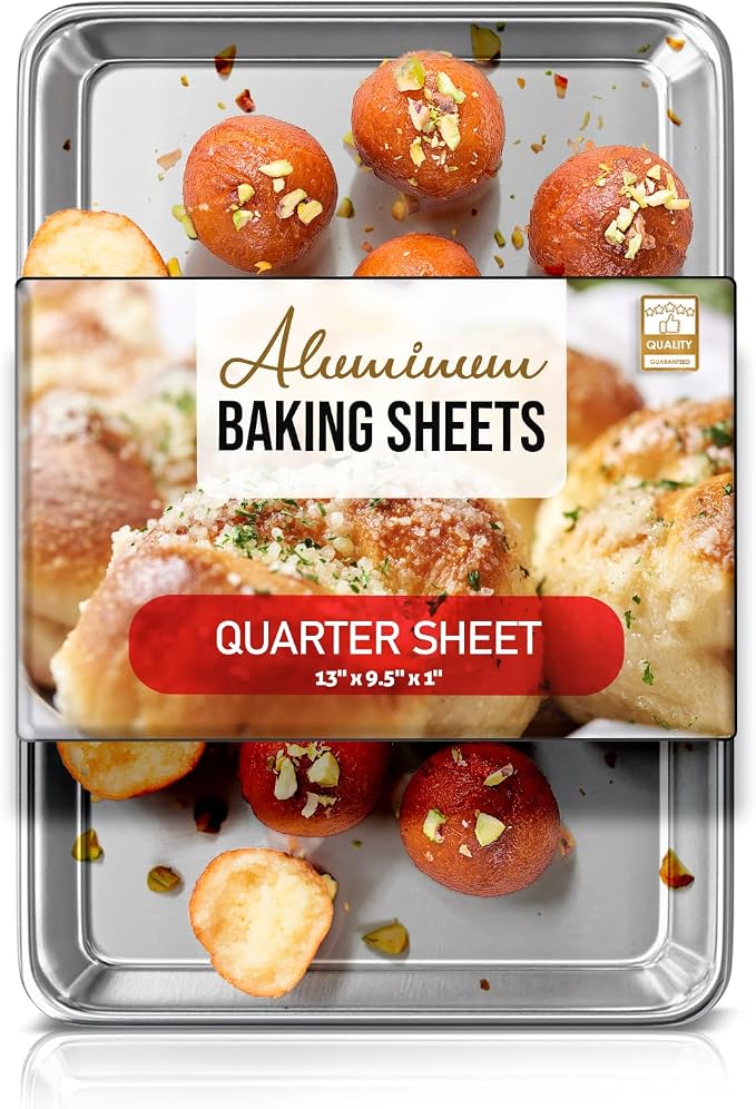 Eatex Aluminum Baking Sheet, Steel Cookie Sheet, 9x13 Baking Pan, Warp and Rust Resistant Cookie Sheets for Baking Nonstick, Baking Sheets for Oven, Quarter Sheet Pan, Durable Sheet Pans for Baking
