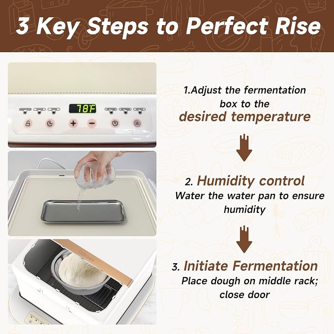 Folding Proofer Bread Proofing Box & Slow Cooker with 32-248℉ Temp Control & 10 H Timer Proofing Box for Sourdough, Bread Baking, Pizza, Yogurt Sourdough Starter Kit for Home Baking Bread Lovers