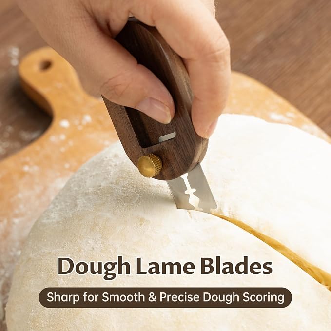 NiHome 10-Pack Bread Lame Replacement Blades, Ultra Sharp for European Bread Dough Scoring, Compatible with Most Handles, Premium Durable Material for Precision Cuts, Create Intricate Patterns Easily
