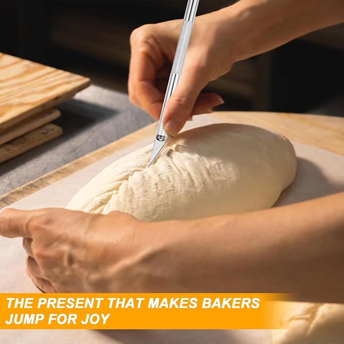 2 Pcs Premium Bread Lame, Sourdough Scoring Knife Kit with 10 Blades Dough Scorer Knife Stainless Steel Bread Lame Scoring Tool Kit for Breads Baking Artisan Sourdough Baking