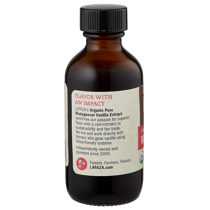 Lafaza Organic Pure Madagascar Bourbon Vanilla Extract, All-Natural (2 fl oz)