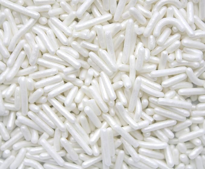 Unpretentious White Jimmies Sprinkles (2 Cups), Light Ivory, Perfect for Festivities, Multi-Use Shaker Bottle, Dessert Decorating (12.8 Ounce)