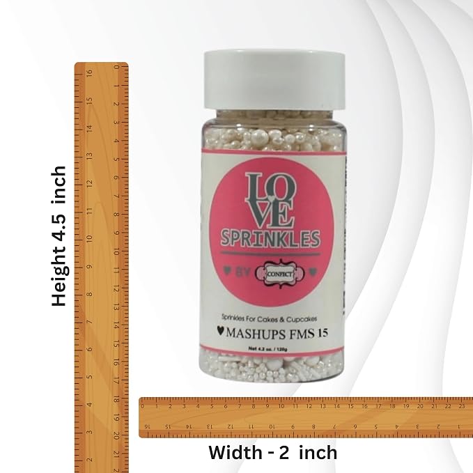 Confect White Sprinkles Mix – Edible Sprinkles for Cakes, Cupcakes & Cookies | White Jimmies & Sugar Pearls | Christmas, Frozen Theme, Birthday Decorations | Vegan, Gluten-Free, Nut-Free, Soy-Free, Dairy-Free, Palm Oil-Free – 4.2 Oz
