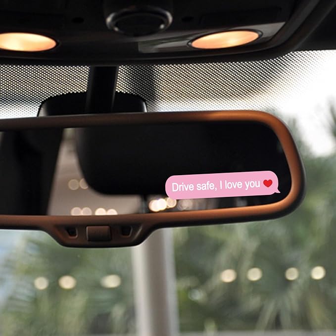 5 x Drive Safe I Love You Car Mirror Decal Colorful Stickers for Cars Rearview Mirror Decal for Women Cute Decals Vinyl Affirmation Stickers for Window, Mirror, Tumbler, and Water Bottle