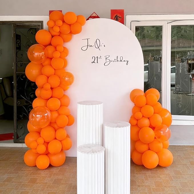 Voircoloria 66pcs Orange Balloons 12inch Burnt Orange Latex Party Balloons for Thanksgiving Day, Fall Theme Party, Wedding, Birthday, Halloween, Baby Shower, Anniversary Party Decorations