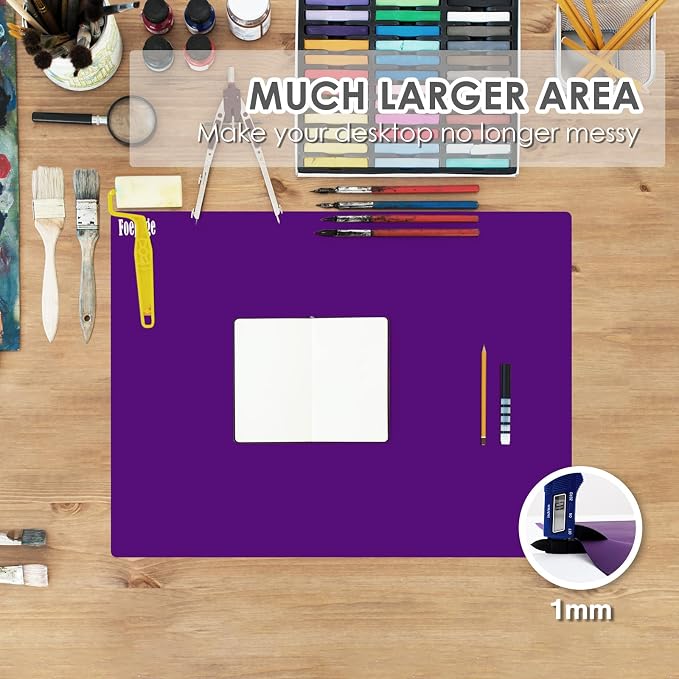 31.5" x 23.6" Extra Large Silicone Mat for Resin Casting, Epoxy and Crafts, Nonstick Silicone Sheet for Jewelry Casting Molds, Countertop Protector Mat Heat Resistant Placemats by Foepoge, Purple