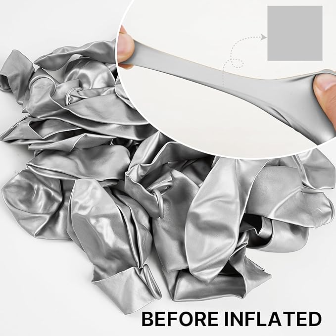 PartyWoo Silver Balloons 100pcs 12 Inch Silver Latex Helium Balloons for Birthday Wedding Anniversary Graduation Bachelorette Engagement Bridal Shower Retirement Party Decorations Silver-G102
