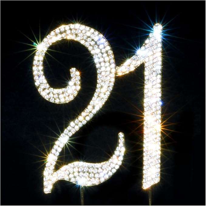 Scotamalone 21Cake Topper Premium Bling Rhinestone Diamond Gems