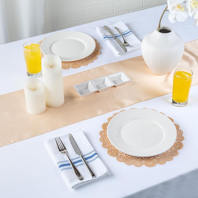 Restaurantware-Pastry Tek 12 x 12 Inch Paper Lace Doilies, 4000 Disposable Table Doilies - Elegant Lace Finish, Long Lasting, Kraft Paper Placemat, for Pastries, Cupcakes, Desserts