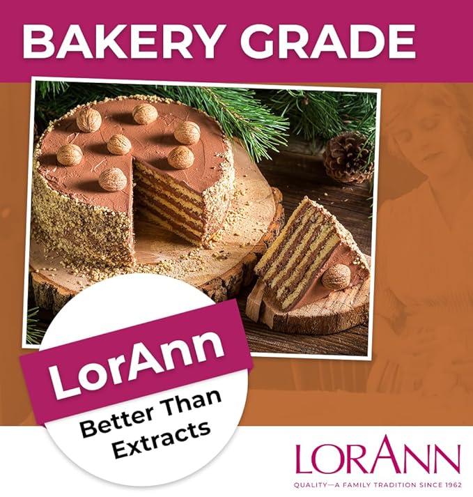 LorAnn Oils Hazelnut Bakery Emulsion: True Essence, Ideal for Boosting Fruit Tones in Cakes, Cookies & Desserts, Gluten-Free, Keto-Friendly, Extract Substitute Essential for Your Kitchen, 4 Oz