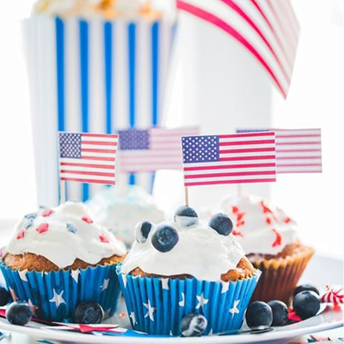 Homipooty Patriotic Sprinkles Edible Red White and Blue Jimmies Sprinkles for Cake Decorating Fourth of July Sprinkles 78g/2.75oz Cookie Cupcake Topper Ice Cream