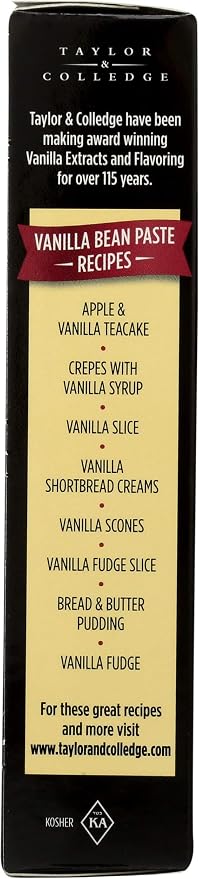 Taylor & Colledge Organic Vanilla Bean Paste with Seeds, 1.7oz Tube