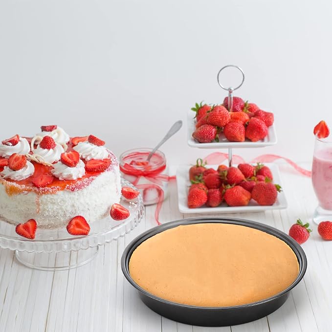 Tosnail 4 Pack 9" Nonstick Round Cake Pan Set for Baking Layer Cake Pans Pie Tart Pizza