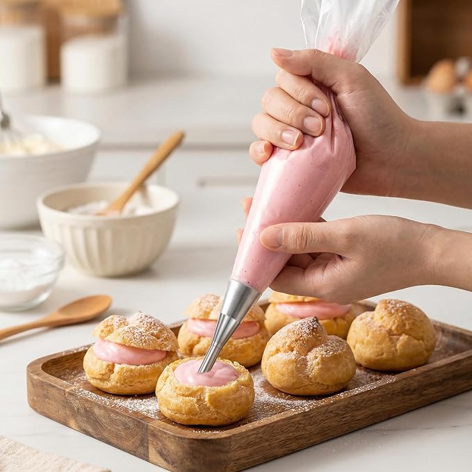 3Pcs Donut Filler Injector, Cream Filling Piping Tip, Cupcake Filler Tool Couplers For Piping Bags, Disposable Pastry Bags for Small Pastries Puffs Cupcakes Filling Donuts