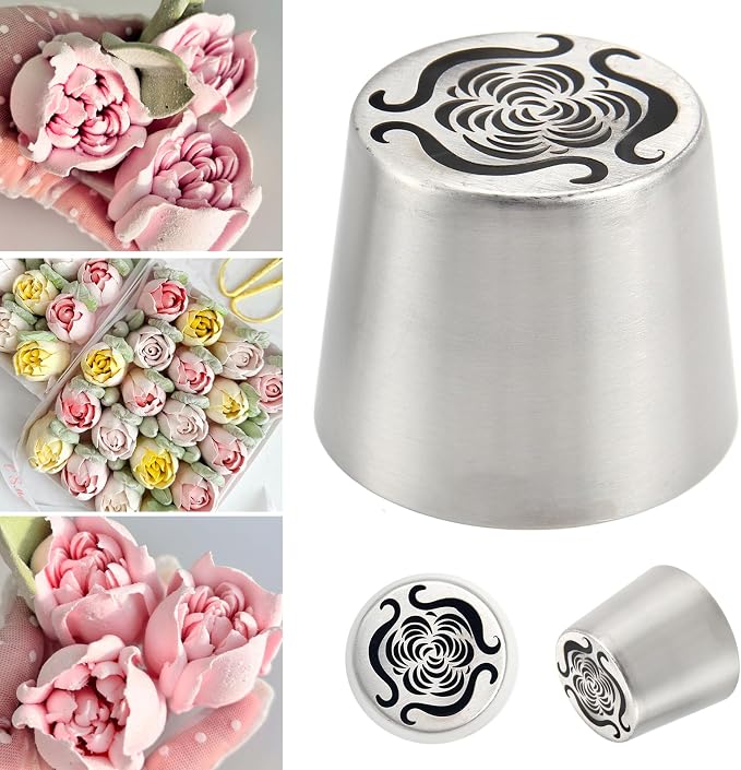 Extra Large Russian Piping Tips for Marshmallows Stainless Steel Flower Frosting Nozzles many styles Cake Decorating Baking tool for Buttercream, Cupcakes Cookies(SL70)