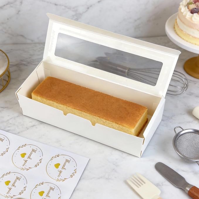 KEEPARTY 24PCS Macaron Boxes White Macaron Packaging Bakery Packaging Container Dessert Gift Box with Window for Birthdays Valentines Day Mothers Day Weddings Graduations Christmas Easter Gift Giving