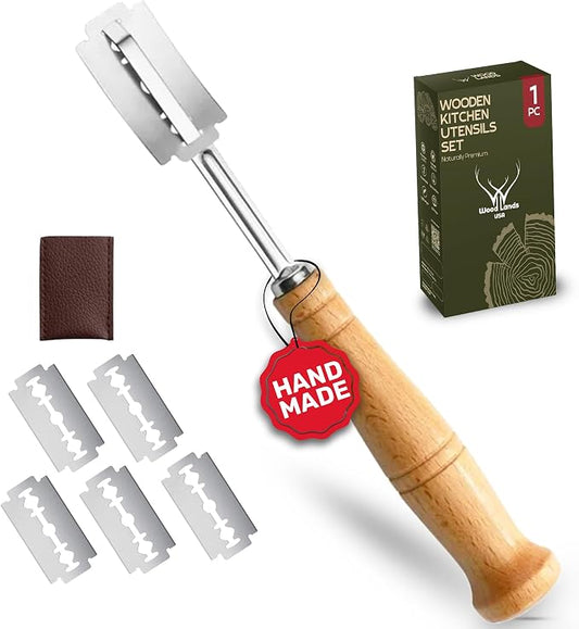 WOODLANDS USA Premium Bread Lame Sourdough Scoring Tool Bread Scorer Razor for Scoring Artisan Bread Baking with 5 Blades