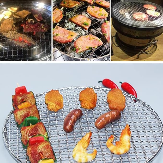 Jilukibo Stainless Steel Round Wire Baking Cooling Rack for Airfryer Oven, Nonstick Cooling Roasting Rack Net Grill Barbecue Rack for Cooling Cookie Bread Cake (180mm/7)