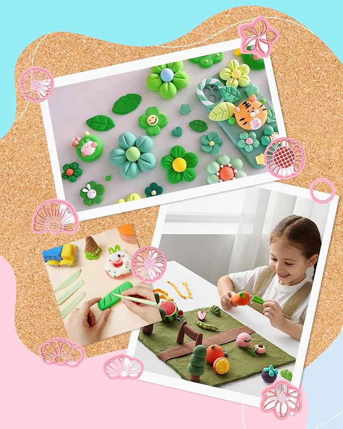 UCEC Spring Floral Polymer Clay Cutters, Clay Cutter for Polymer Clay Jewelry & Earring, Floral Shapes for Pendants Cookies & DIY Gifts Projects - 9 Pcs