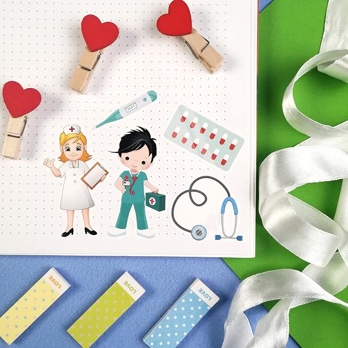BulbaCraft 100Pcs Medical Stickers, Doctor Stickers, Doctor Decals, Gifts for Women & Men