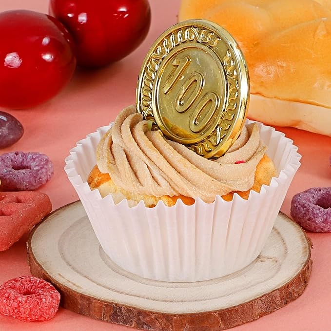 Caperci 300pcs Mini Cupcake Liners for Baking - White Greaseproof Paper Muffin Baking Cups for Wedding Birthday Party Baby Shower Festivals (White)