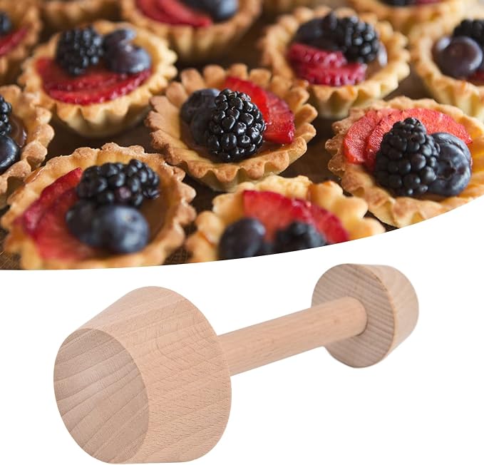 Wooden Tart Tamper, Double Side Pie Pastry Dough Tamper Egg Tart Pan Baking Tool for DIY Cheesecakes Dessert Baking