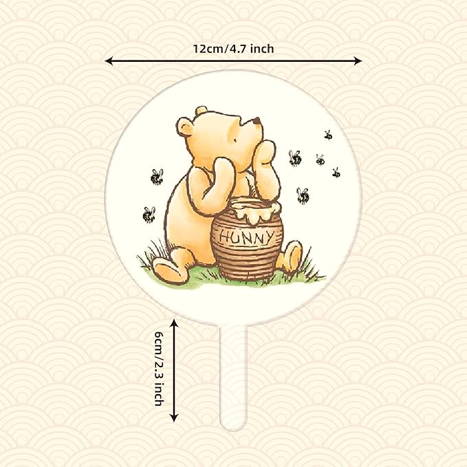 Winnie Cake Topper Acrylic Pooh Baby Shower Decorations Cake Decoration Cupcake Toppers Classic Winnie Birthday Decorations