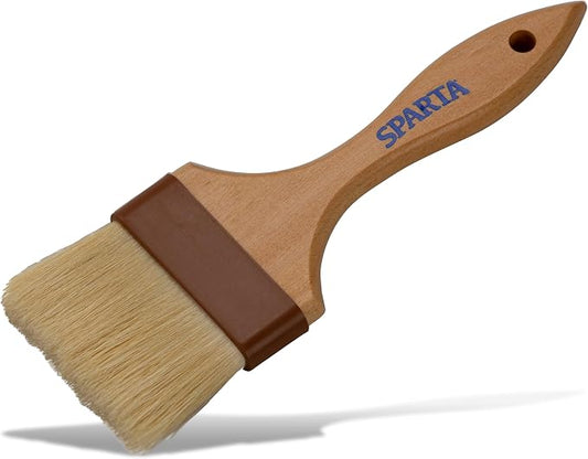 SPARTA Kitchen Basting Brush – 4037500 Basting Brush for Cooking Flat Boar Bristle Brush, Hardwood Handle for Kitchens, Restaurants, Catering, High Heat Food Prep, 3in, Pack of 12