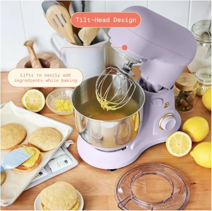 3.5 Qt Stand Mixer, with Flat Beater, Dough Hook, Whisk (Lavender)