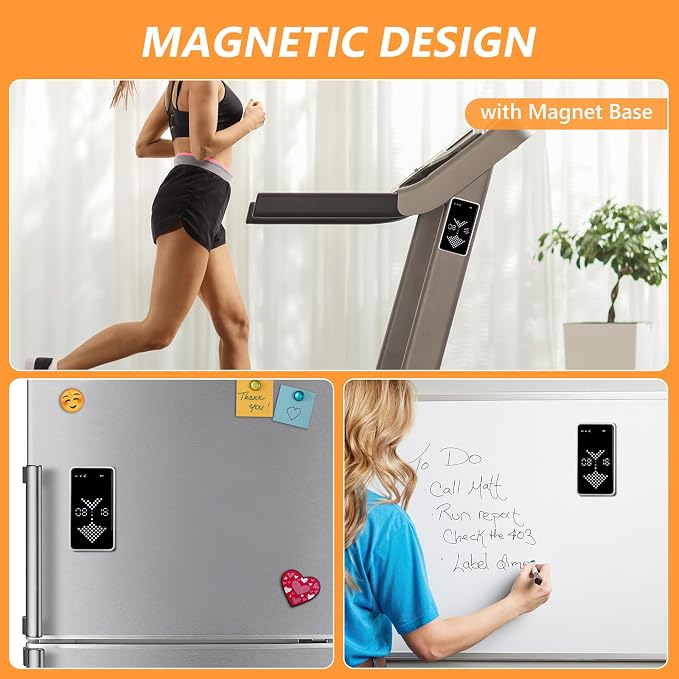 GuDoQi Digital Hourglass Timer, 1-99 Mins Adjustable Magnetic Rechargeable Digital Countdown ADHD Timer, Mute/Low Volume/High Low Volume Modes for Work, Study, Back to School, Kitch, White