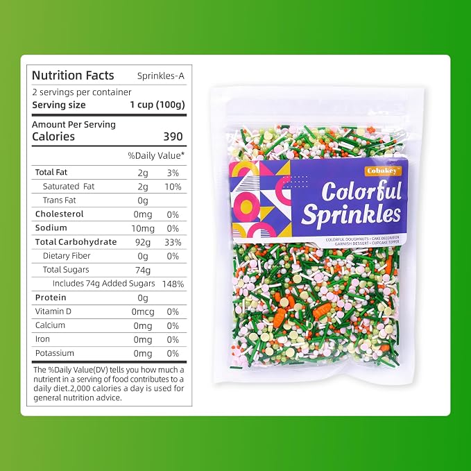 Easter Sprinkles for Cake Decorating St. Patricks Sprinkles, Edible Carrot Sprinkles, Spring pastel Confetti Sprinkles for Cake Cookie Cupcake Toppers Ice Cream Jimmies Decorations 7ounce
