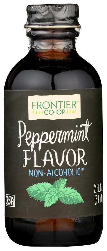 Frontier Co-op Organic Peppermint Flavor, 2 Ounce Glass Jar, Non-Alcoholic, Great for Baking, Coffee and More