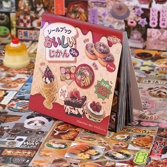 Alideco 30pcs Scrapbook Stickers Vintage Gourmet Desserts Sticker Book for Adults Sticker journaling Stickers for Scrapbooking (shiquxiaoguan)
