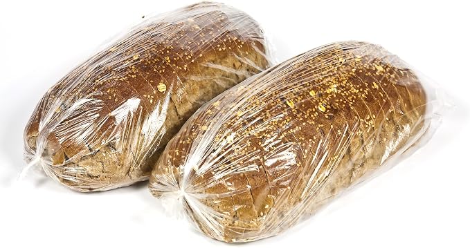 Small Bread Poly Bags,100 Pcs 14x3x5 Inches Bread Loaf Packing Bags with 100 Twist Ties,Clear Thick Gusseted Grocery Bakery Bag (Small-5x3x14)