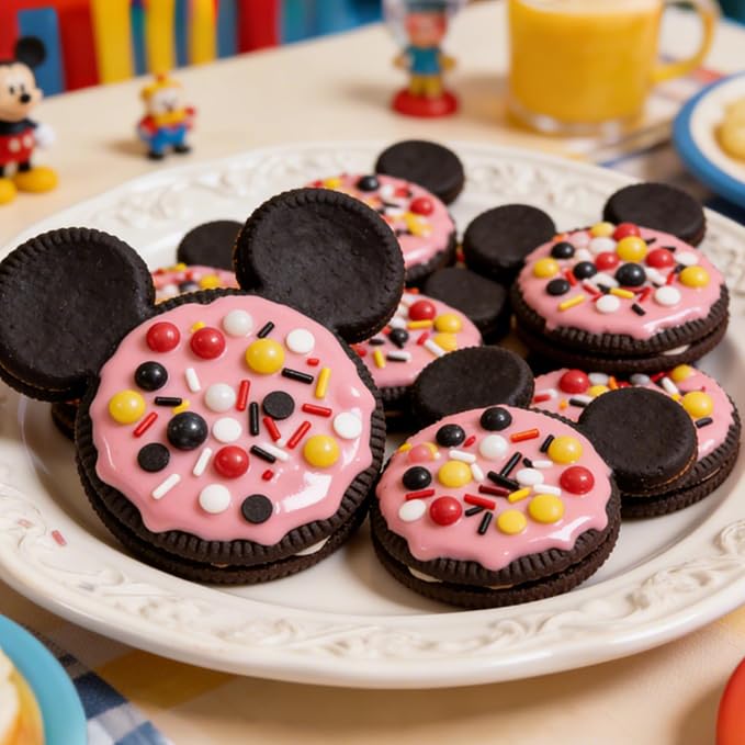Edible Mouse Sprinkles,Edible Black White Red and Yellow Pearls Jimmies,and Round Confetti Sprinkles for Cake Decorating,130g,Cupcakes Cookie Donuts Ice Cream Toppers,Themed Desserts,Birthday,Children's Party Supplies