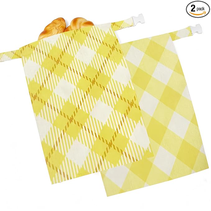 Beeswax Bread Bags for Sourdough - Bread Bags for Homemade Bread 2 Pack, Extra Large 17"×12.5", Reusable Organic Cotton Linen Bread Storage Bag,Eco-Friendly Keeps Bread Fresh Naturally