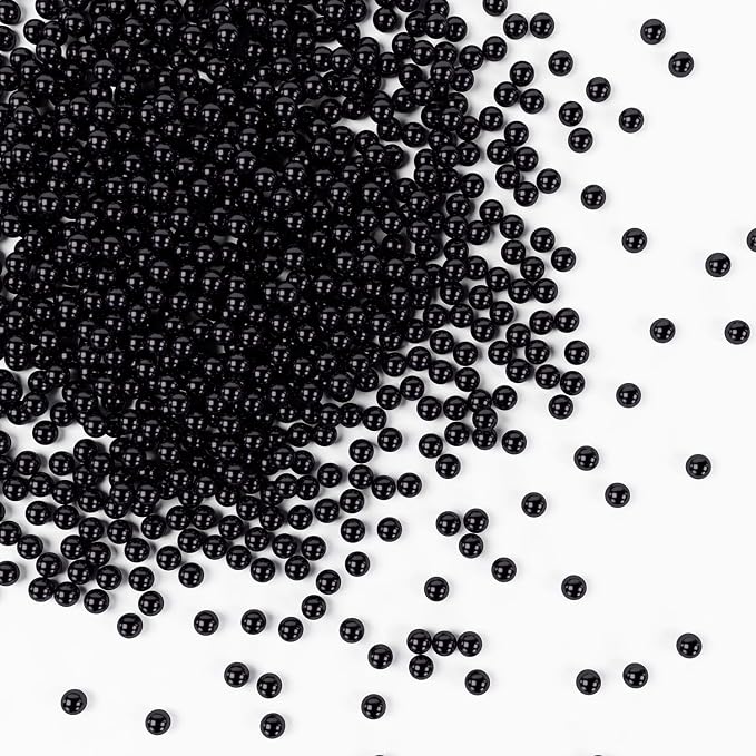 Bayep Edible Pearls for Cake Decorating 4mm Black Sprinkles for Cookies, Baking, Ice Cream, Cupcake Topper Pearl Sprinkles Perfect for Wedding Party Valentines Christmas Holiday Supplies 3.52 Ounce