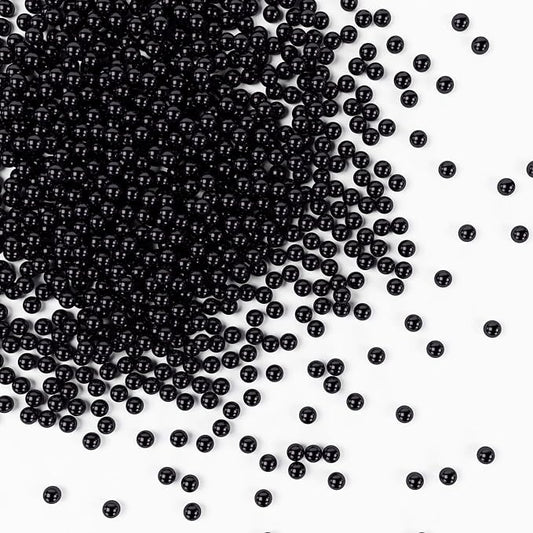 Bayep Edible Pearls for Cake Decorating 4mm Black Sprinkles for Cookies, Baking, Ice Cream, Cupcake Topper Pearl Sprinkles Perfect for Wedding Party Valentines Christmas Holiday Supplies 3.52 Ounce