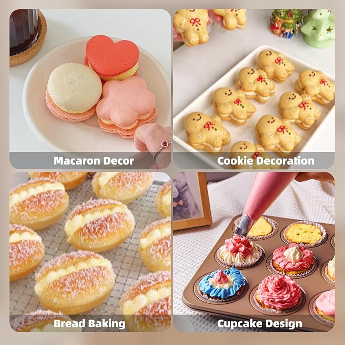Homrelaxy 200 Pcs 12 Inch Tipless Piping Bags, Disposable Thick Plastic Pastry Bags for Frosting, Anti-Burst Icing Bag for Decorating Cakes, Cupcakes, Cookies & Baking
