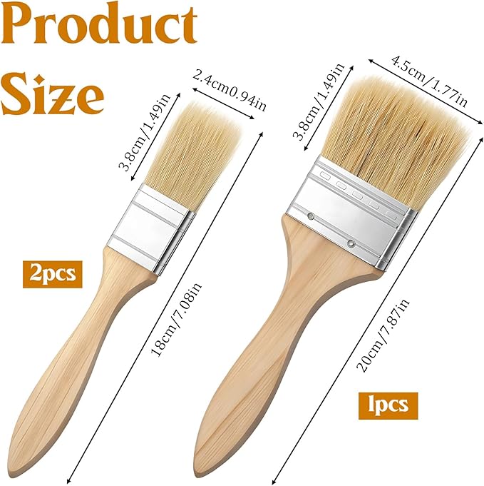 3 PCS Pastry Brush for Baking Basting Brush for Cooking Butter Brushes for Cooking BBQ Kitchen Baking Brushes Oil-Brush for Oil Sauce, Butter, Sauce