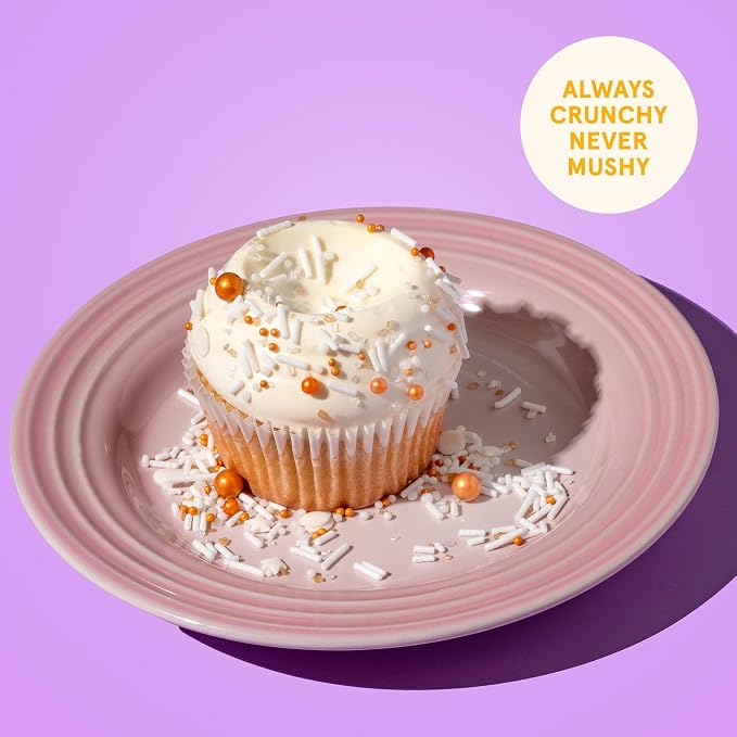 Fancy Sprinkles Gold Digger Sprinkle Mix | Gold & White Jimmies, Candy Pearls & Stars | Cake, Cupcake & Cookie Decorating | Wedding, Bridal Shower & New Year's | 2 Pack (0.5c)