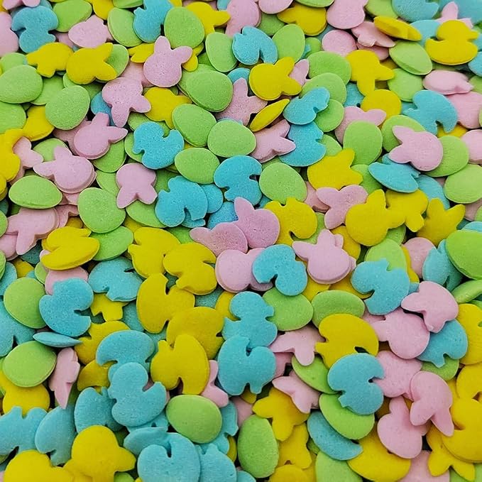 Homankit Easter Sprinkles for Cake Decorating, Colorful Confetti Sprinkles, Edible Easter Egg Bunny Duck Sprinkle for Cupcake Toppers Baking Cookie Ice Cream Dount Dessert Decoration 2.82oz