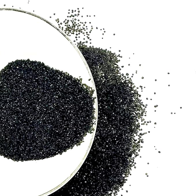 Edible Black Sanding Sugar Sprinkles 142g/ 5.01oz Sugar Crystals for Cake Decorating Candy Baking Decorations Ice Cream Toppings and Cupcake Decorating for Valentines Halloween Christmas