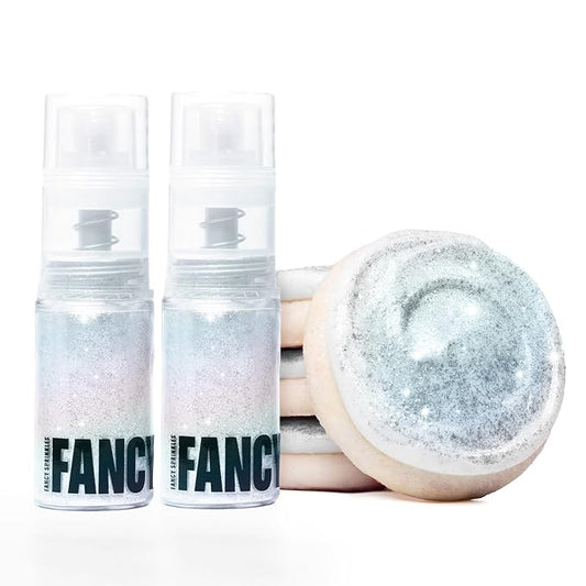 Fancy Sprinkles Moonstone Iridescent Edible Glitter Spray Pump | 2-Pack Iridescent Glitter for Drinks, Cocktails & Cake Decorating | Vegan & Gluten Free | Made in USA | 4gm each