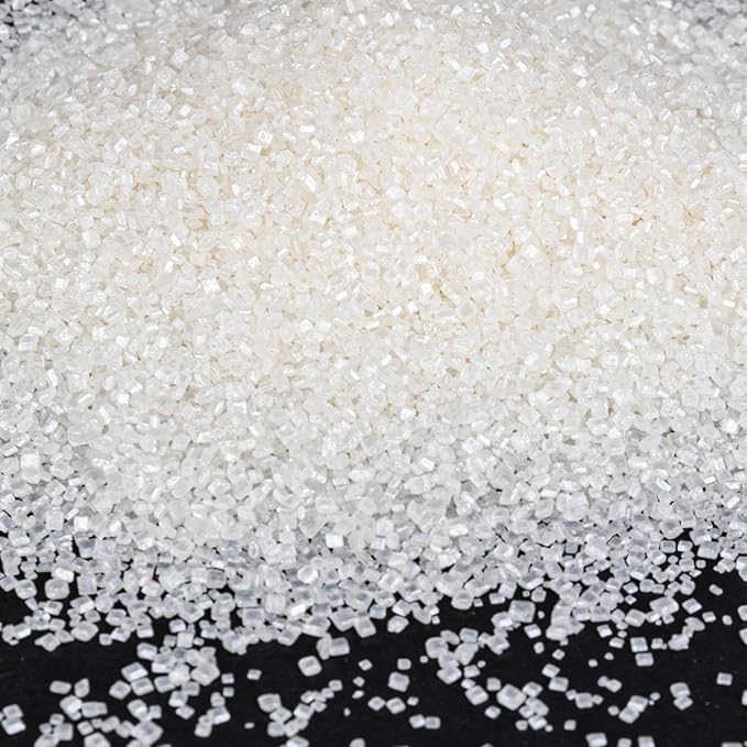 Twisweet White Sprinkles, Edible Sanding Sugar Crystals for Cake Decorating, Extra Fine Candy Sprinkles for Baking, Cupcake Topping Ice Cream Donut Cookies Decoration, Wedding Party Christmas Supplies (150g/5.3oz)