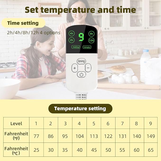 Bread Dough Proofing Box, Temperature Control Timer, Foldable Visible Starter Warmer for Bread, Pizza, Yogurt