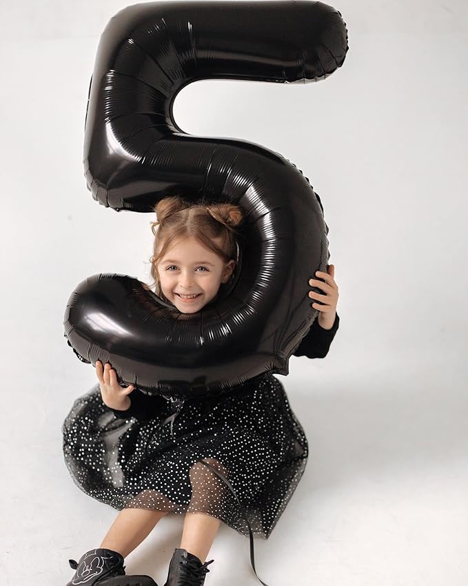 Black Number 12 Balloon 40 Inch, 12th Birthday Party Decorations for Children, Giant 12 Foil Balloon for Party Supplies