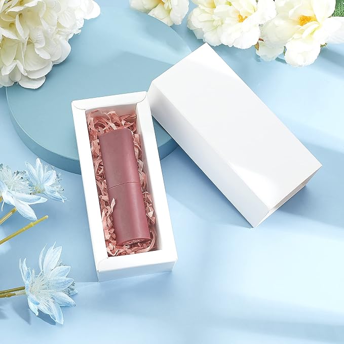 BENECREAT 14PCS White Kraft Packaging Drawer Box 4.8x2x1.5 Inch Cardboard Present Box Gift Wrapping Boxes for Lipstick, Small Perfume Essential Oil Bottle